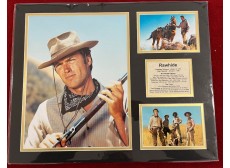 JOHN WAYNE RAWHIDE FRAMED ART COLLECTOR