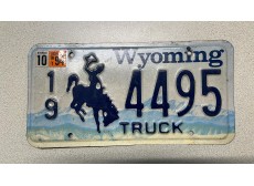 VERITABLE PLAQUE D'IMMATRICULATION WYOMING 4495 TRUCK