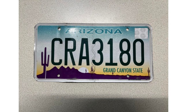 VERITABLE PLAQUE D IMMATRICULATION ARIZONA CRA3180