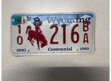 VERITABLE PLAQUE D IMMATRICULATION WYOMING 216BA