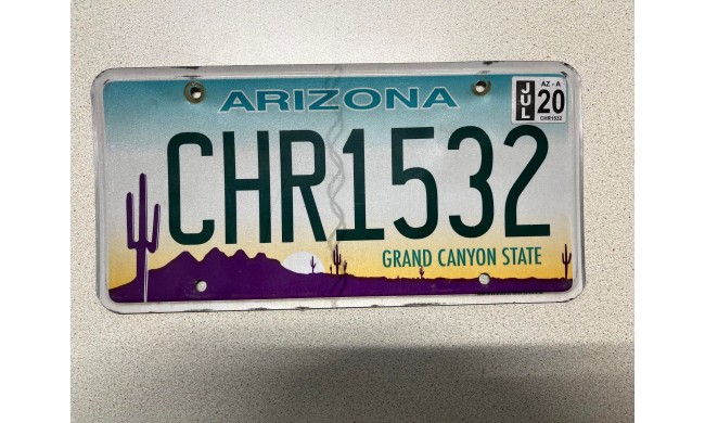 VERITABLE PLAQUE D IMMATRICULATION ARIZONA CHR1532