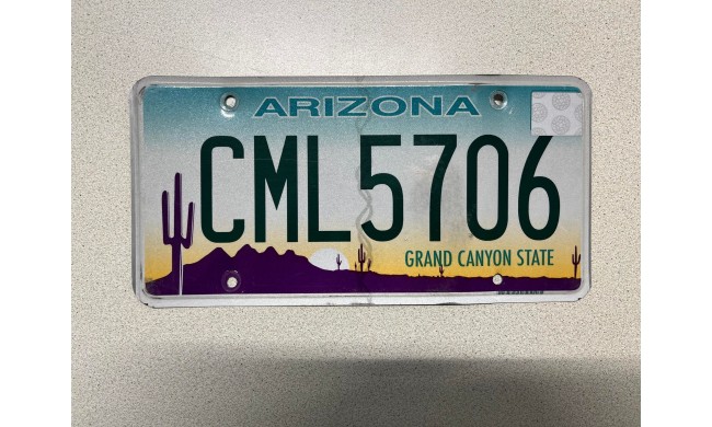 VERITABLE PLAQUE D IMMATRICULATION ARIZONA CML5706
