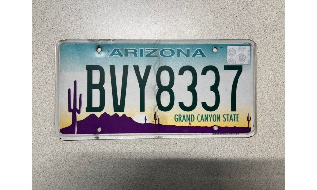 VERITABLE PLAQUE D IMMATRICULATION ARIZONA BVY8337