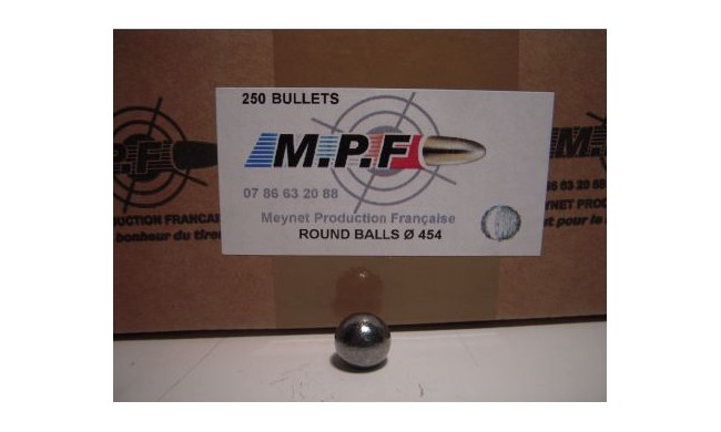 BOITE DE 250 BALLES RONDES MPF CALIBRE 44/45 .454