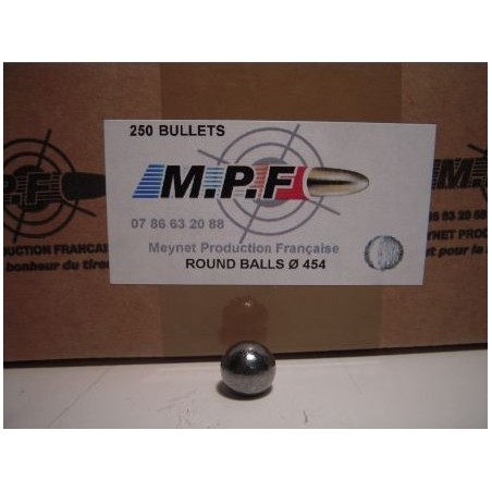 BOITE DE 250 BALLES RONDES MPF CALIBRE 44/45 .454