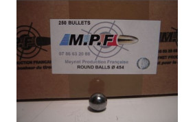 BOITE DE 250 BALLES RONDES MPF CALIBRE 44/45 .454