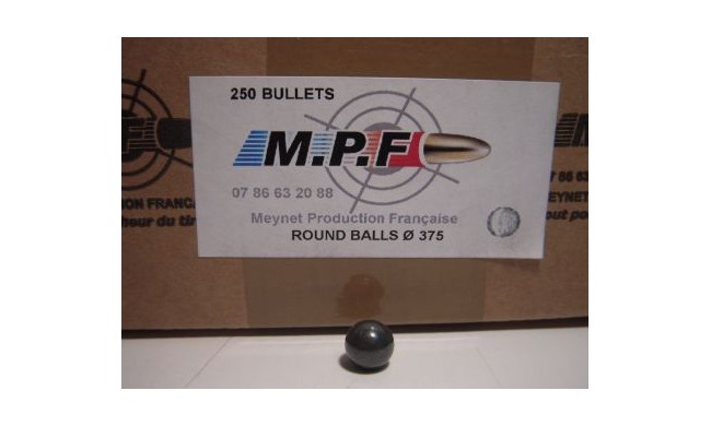 BOITE DES 250 BALLES RONDES MPF CALIBRE 36 .375