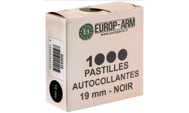 PASTILLES AUTOCOLLANTES 19mm NOIRES