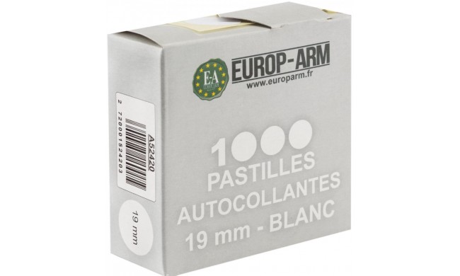 PASTILLES AUTOCOLLANTES 19mm BLANCHES