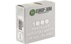 PASTILLES AUTOCOLLANTES 19mm BLANCHES