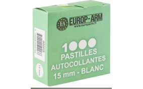 PASTILLES AUTOCOLLANTES 15mm BLANCHES