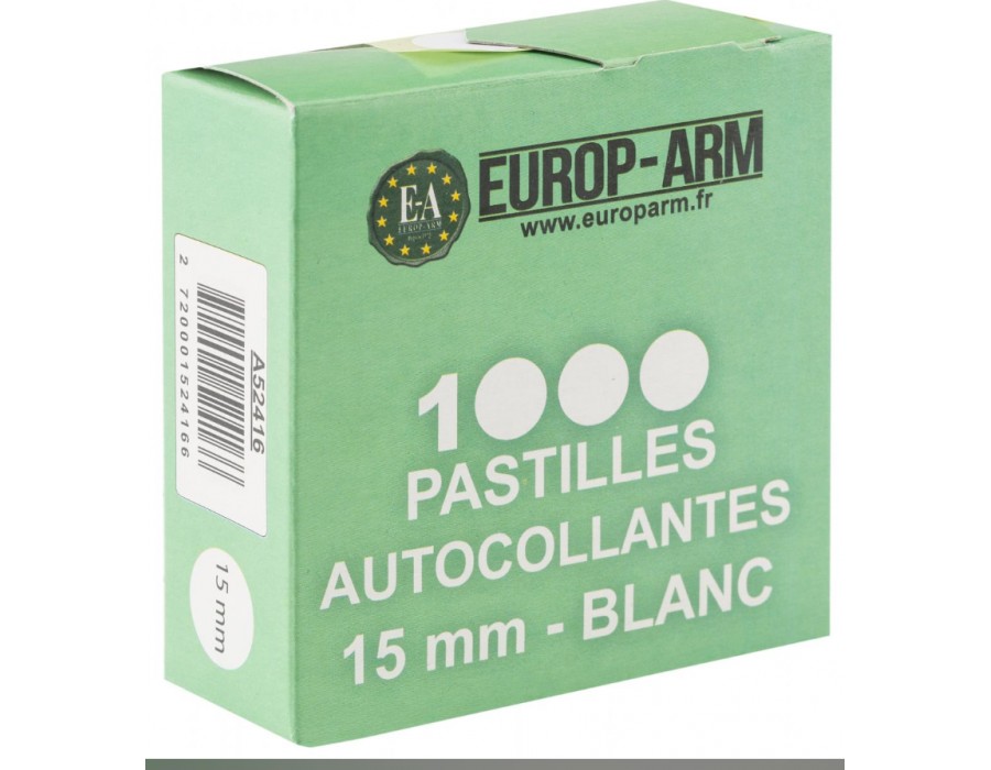 PASTILLES AUTOCOLLANTES 15mm BLANCHES - WesternGuns