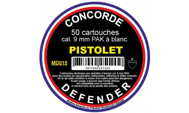 BOITE DE 50 CARTOUCHES PISTOLET A BLANC 380