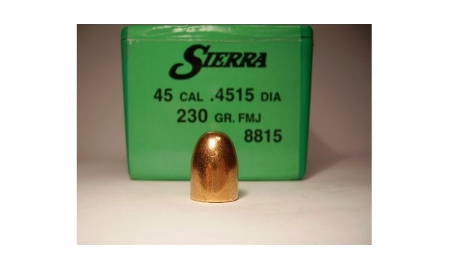 100 OGIVES SIERRA CALIBRE 45 .451 FMJ MATCH 230GR