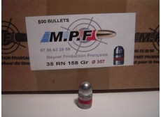 500 OGIVES MPF CALIBRE 38 .357 RN GRAISSEES 158GR