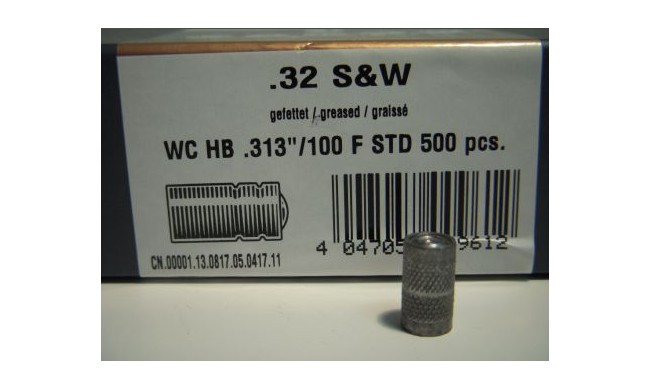 500 OGIVES CALIBRE 32 .313 WC 100GRS