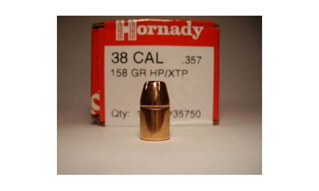 100 OGIVES HORNADY CAL 38 .357 XTP HP 158GRS