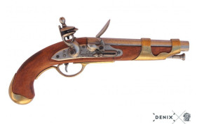 RÉPLIQUE DÉCORATIVE DENIX DE PISTOLET DE CAVALERIE FRANÇAIS AN IX
