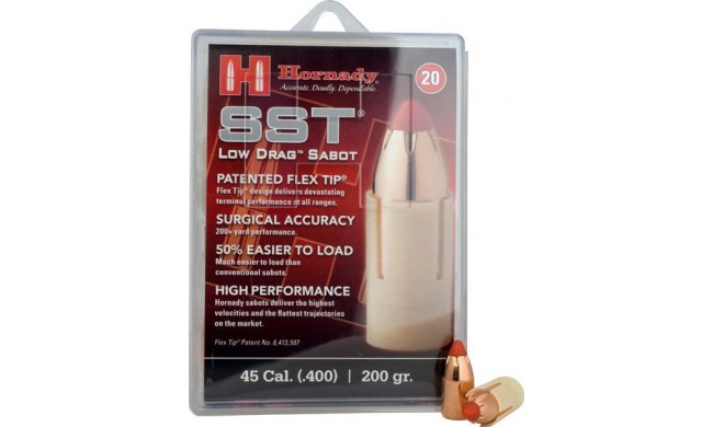 20 BALLES HORNADY CAL 45 AVEC SABOT 200GR SST