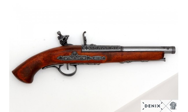 PISTOLET DENIX A SILEX FRANCAIS GAUCHER 18EME SIECLE