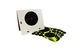 KIT 40 CIBLES IMPACT FLUO + PASTILLES + SUPPORT CARTON