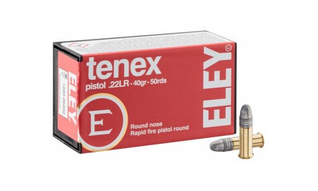 50 CARTOUCHES ELEY TENIEX PISTOL CALIBRE 22LR 40GR