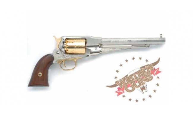 REVOLVER PIETTA 1858 REMINGTON NICKELE GRAVE DE LUXE CALIBRE 44