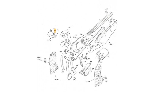 DOIGT ELEVATEUR REMINGTON PATTERN PEDERSOLI