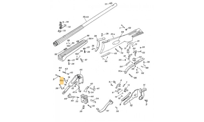 VIS ANTERIEUR DE IOPTRE ET QUEUE DE CULASSE SHARPS PEDERSOLI M70AFM5578