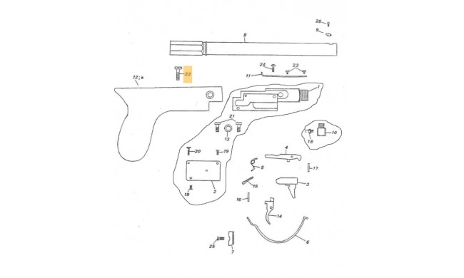 VIS SUPERIEUR DE POIGNEE PEDERSOLI CARLETON UNDERHAMMER CUSTOM REF - M70PFM5673
