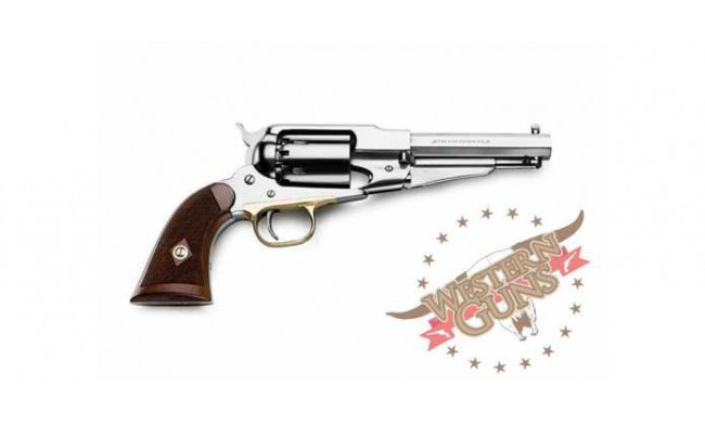 REVOLVER PIETTA 1858 REMINGTON NEW MODEL ARMY SHERIFF INOX PLAQUETTES QUADRILLLEES