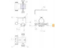ECROU VIS REGLAGE HORIZONTAL PEDERSOLI POUR GUIDON TUNNEL USA426 REF 0800005018