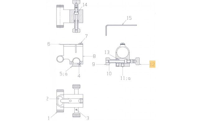 ECROU VIS REGLAGE HORIZONTAL PEDERSOLI POUR GUIDON TUNNEL USA426 REF 0800005018